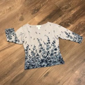Blue floral sweater